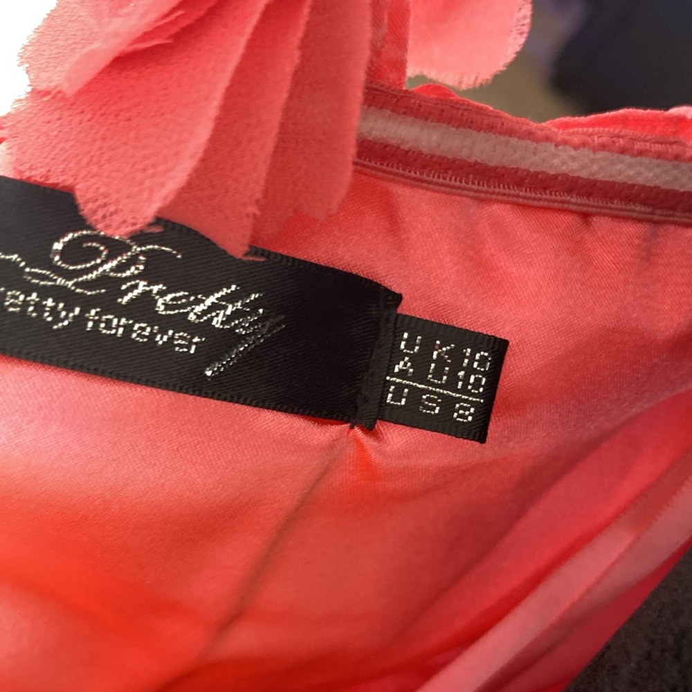 Vintage New Coral One Shoulder Cocktail  Dress - Picture 7 of 12
